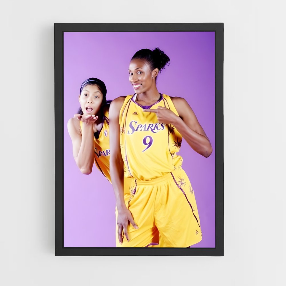Poster Championnes en Jaune – affiche Basketball (vue 2)